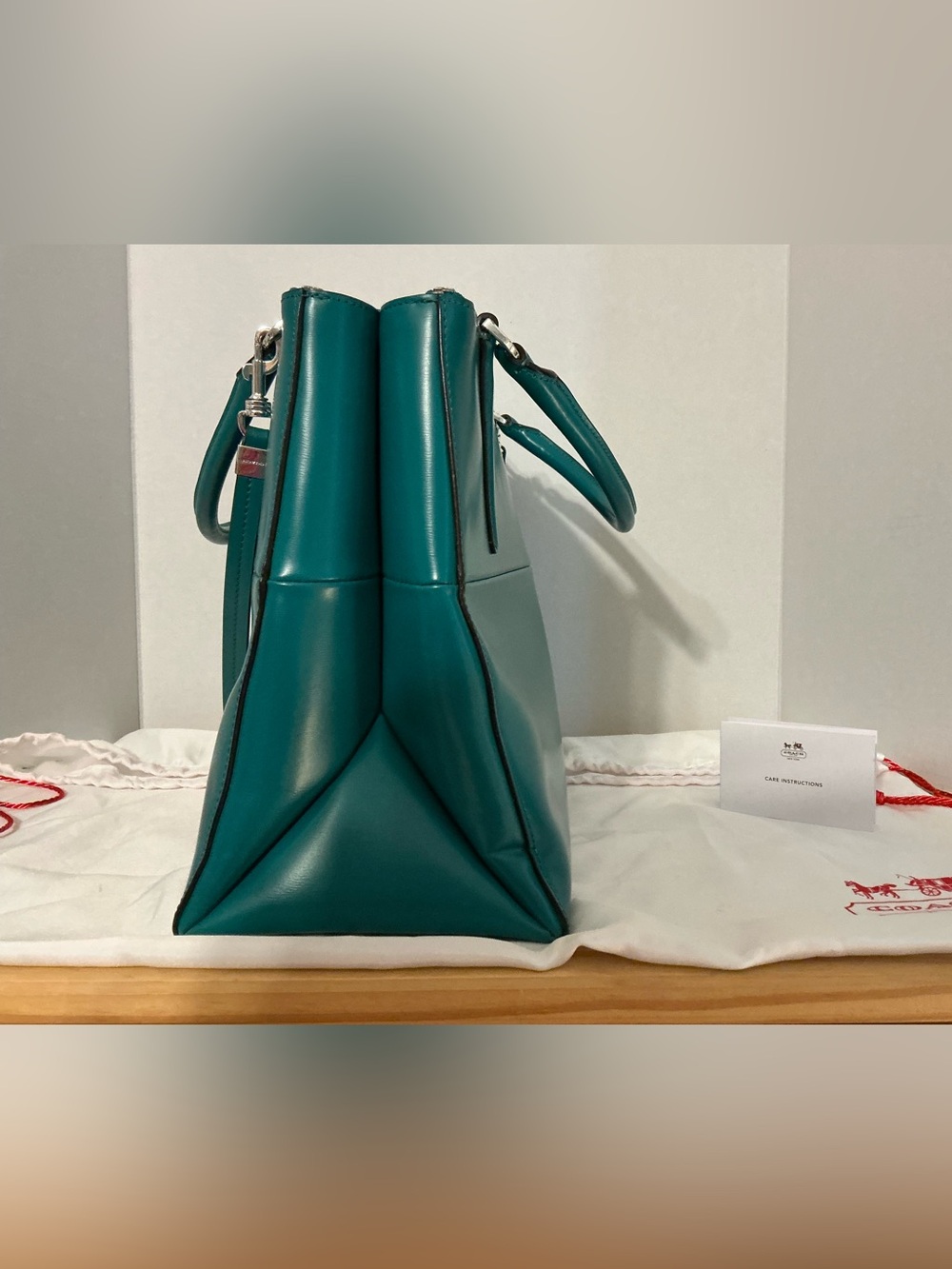 Coach Medium Borough Crossbody Satchel in Rich Teal - Picture 4 of 15